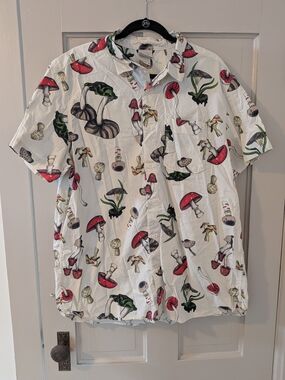 The North Face Short-Sleeve Button-Up with Mushroom Print